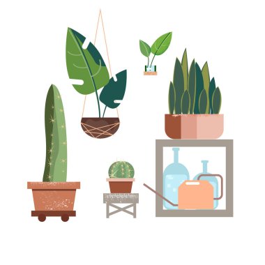 Vektör yeşil zemin üzerinde ayarlayın. Tropikal orman arka plan bırakır. İzole sembolü