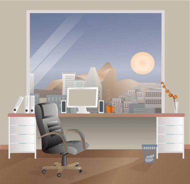 Design office workplace. Rent and sale of office. Project office space clipart