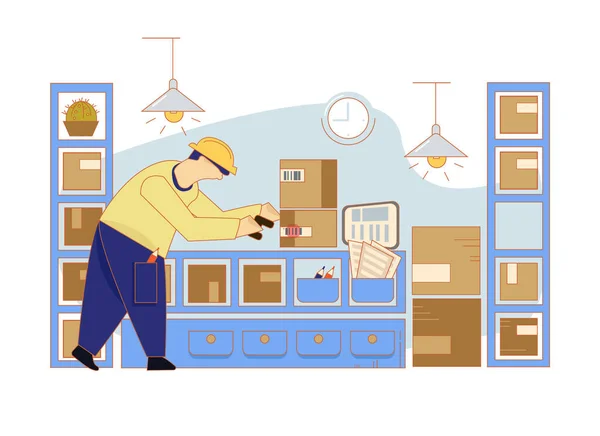 Adam ambalaj raflarında tarayıcıyla barkodun fotoğrafını çekiyor. Stok