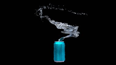 Açık bir demir kutusundan temiz su akar..