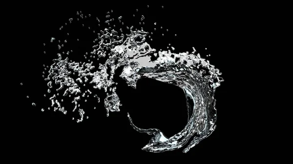 The stream of water, the circular motion, 3D, realistic picture. Stock Picture