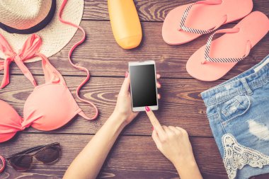 Yaz tatil hazırlıkları. Üstten görünüm