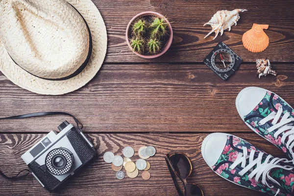 Resetillbehör Träbord — Stockfoto