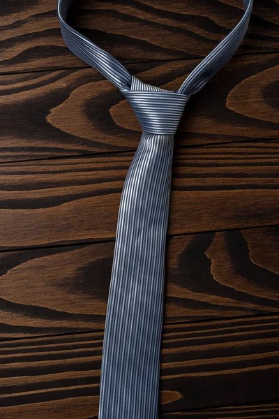 Overhead Shot Necktie Old Wooden Table — Stock Photo, Image