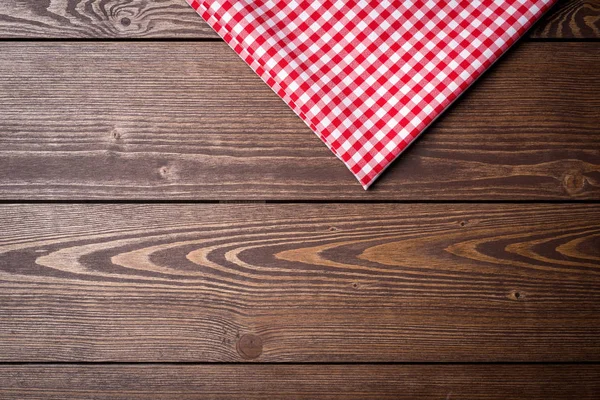 Red Checkered Tablecloth Top View — Stock Photo, Image