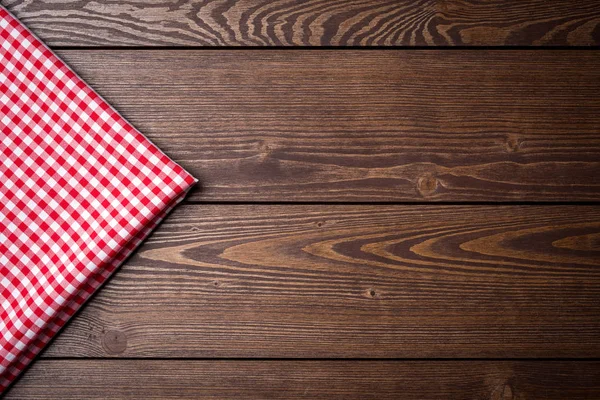 Red Checkered Tablecloth Top View — Stock Photo, Image