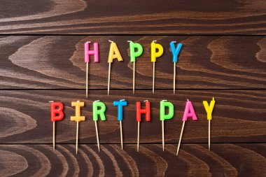 Doğum günü mumları. Üstten görünüm