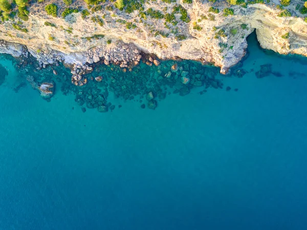 Costa Mediterránea Isla Vista Aérea — Foto de Stock