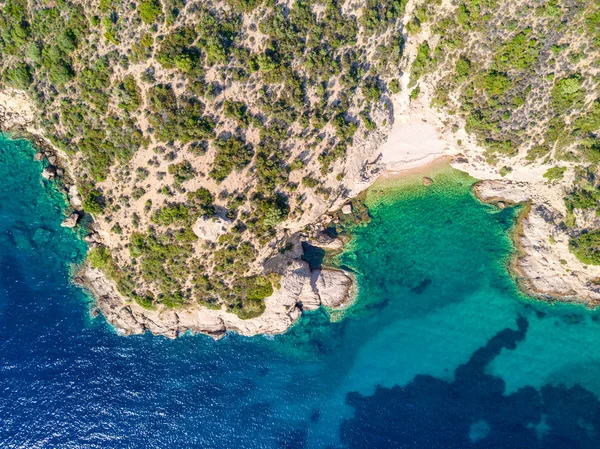 Mediterrán Tengerpart Szemközti Nézet — Stock Fotó