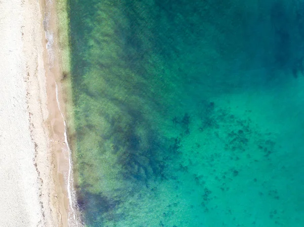 Vista Aérea Praia Areia Oceano — Fotografia de Stock