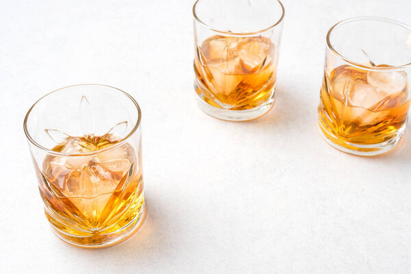 Whiskey glasses. Close up