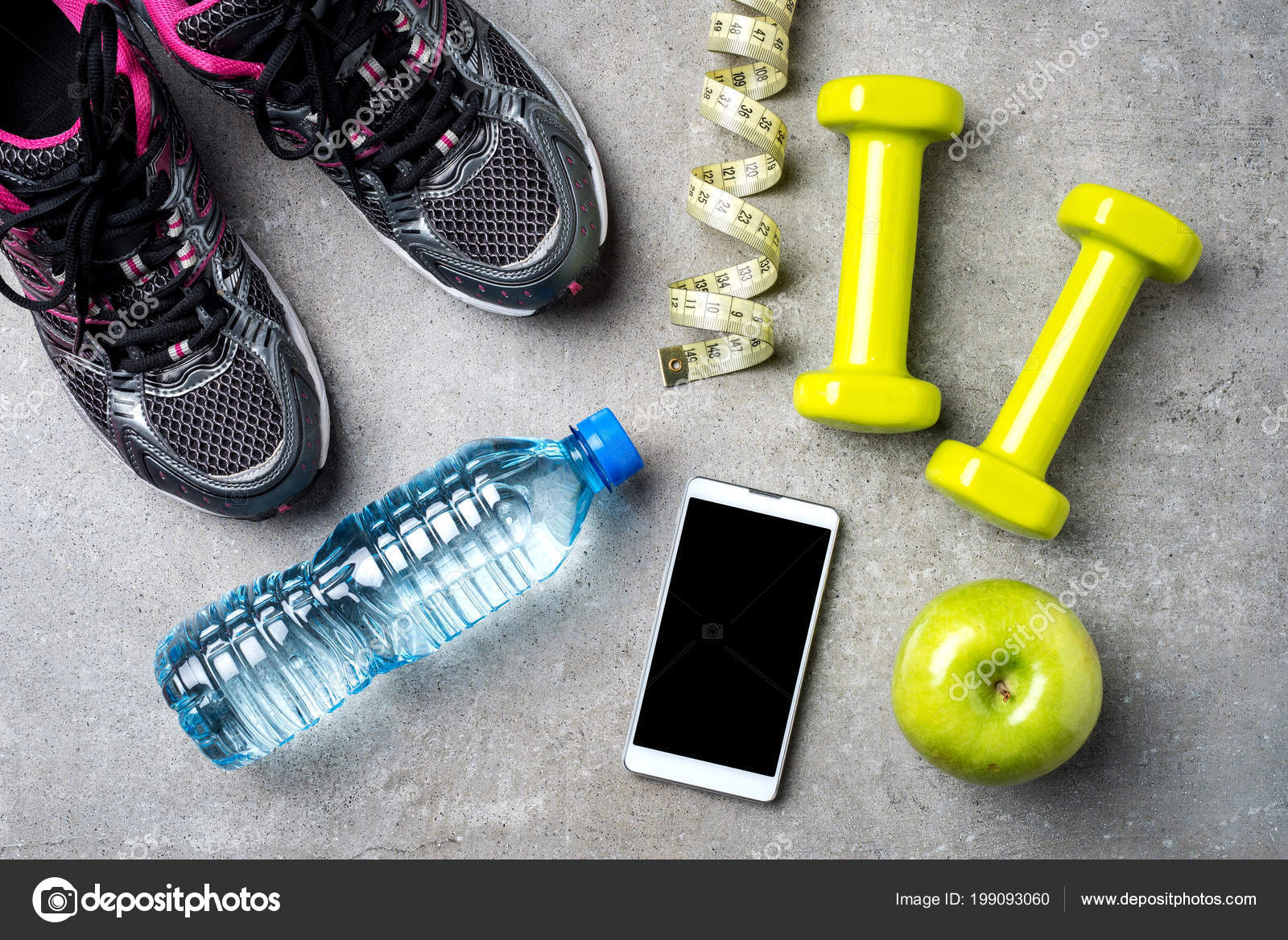 Sport Accessories Gray Stone Background Stock Photo by ©leszekczerwonka  199093060