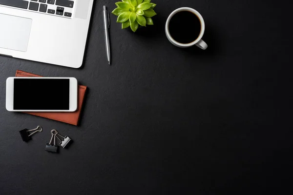 Office Desktop Modern Laptop Accessories — Stock Photo, Image