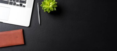 Zarif office masaüstü. Üstten görünüm