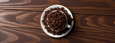 Kavrulmuş kahve çekirdekleri. Yakın çekim