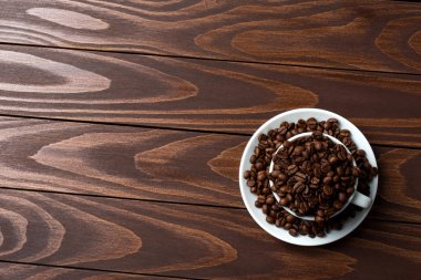 Kavrulmuş kahve çekirdekleri. Yakın çekim