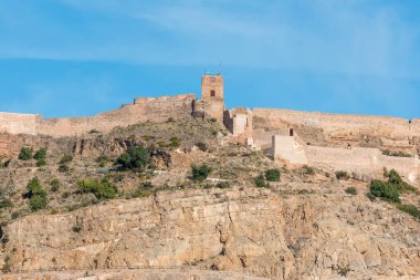 Antik Roma Sagunto Castle adlı görüntüleyin. Valencia, İspanya.