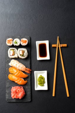 Japon Suşi. Üstten görünüm