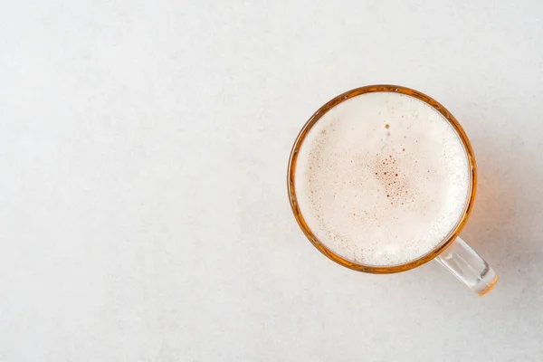 Mug of beer. Top view