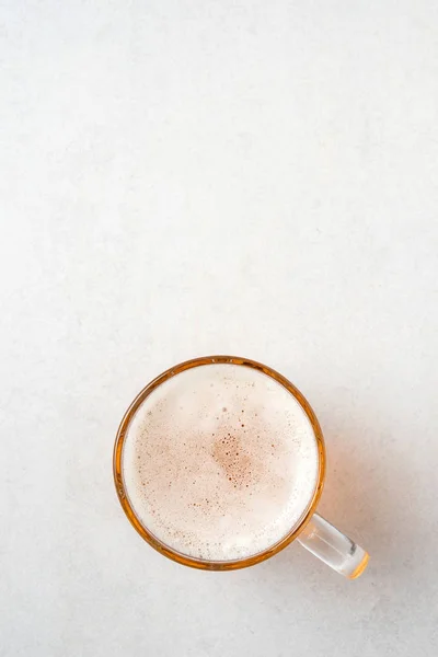 Mug of beer. Top view