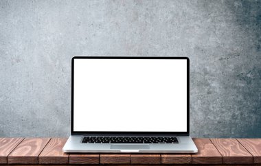 Boş ekran ile modern dizüstü bilgisayar