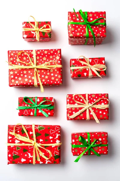 Christmas Colorful Presents Top View — Stock Photo, Image