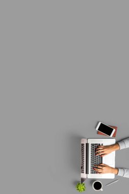 Office Masaüstü kopya alanı ile. Üstten görünüm