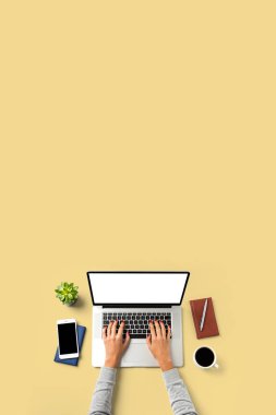 Dizüstü bilgisayarda çalışan kadın