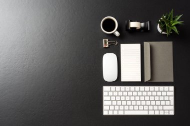 Zarif office masaüstü. Üstten görünüm