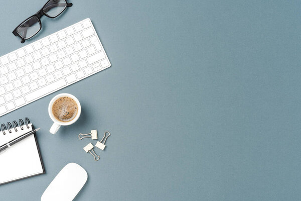 Escritorio Oficina Con Copyspace Vista Superior — Foto de Stock