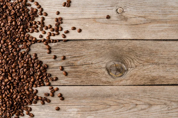 Chicchi Caffè Vecchio Tavolo Legno — Foto Stock