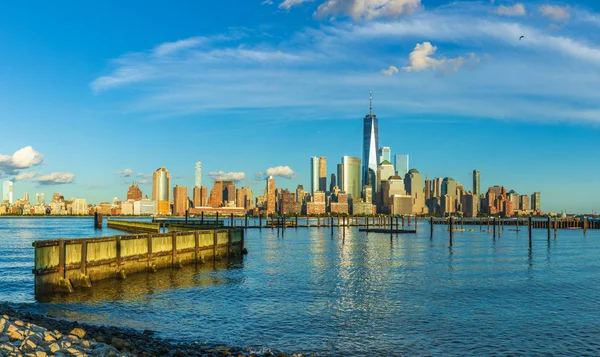 View Manhattan Skyline New Jersey City Sunset Usa — Stock Photo, Image