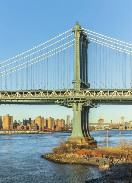 Zonsondergang Dombo Brooklyn Bridge Park — Stockfoto