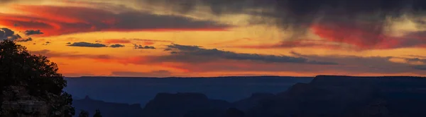 Захід Сонця Національному Парку Глибоої Ущелини Південний Рім Аризона Сша — стокове фото