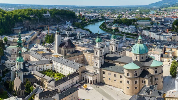 Vista Salzburgo Desde Fortaleza Hohensalzburg Austria — Foto de Stock