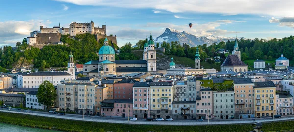 Globos Aire Caliente Sobre Ciudad Salzburgo Austria — Foto de Stock