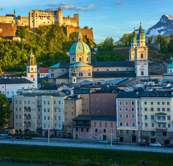 Vista Salzburgo Desde Fortaleza Hohensalzburg Austria — Foto de Stock