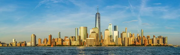 View Lower Manhattan Skyline Exchange Place Jersey City Sunset — Stock Photo, Image