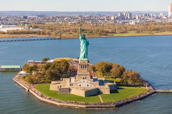 Vista Para Horizonte Nova York Partir Helicóptero — Fotografia de Stock