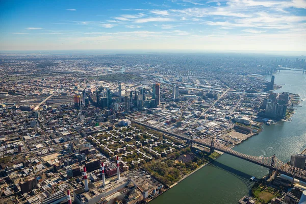 View New York City Skyline Helicopter — Stock Photo, Image