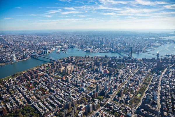 stock image View to New York City skyline from the helicopter