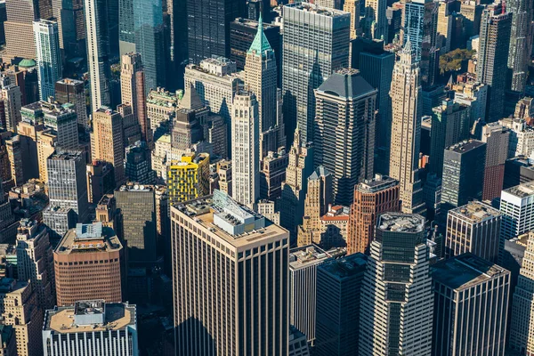 Utsikt Mot New York City Skyline Från Helikoptern — Stockfoto