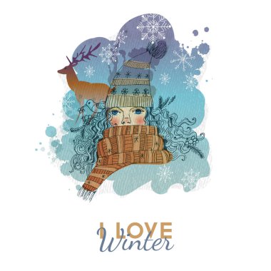 Noel kartı geçmişinde fularlı bir kız vardı.