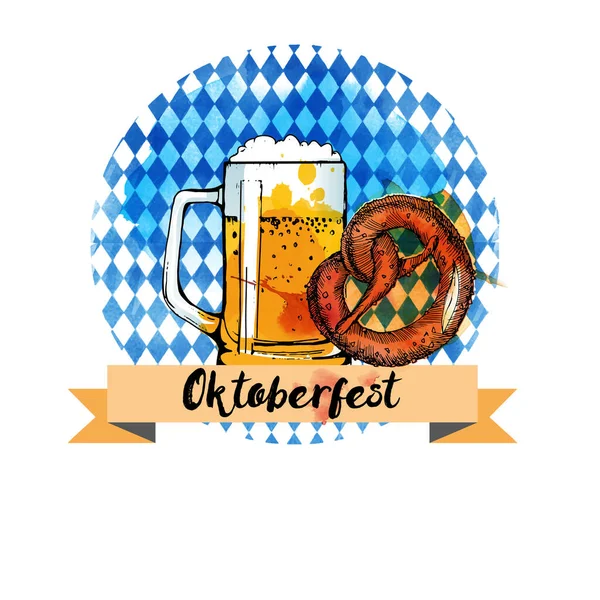 Banner Del Oktoberfest Fondo Vector Acuarela — Vector de stock