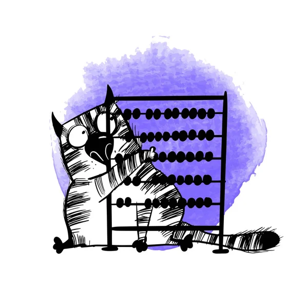 Kézzel Rajzolt Vektor Illusztráció Vicces Macskák — Stock Vector