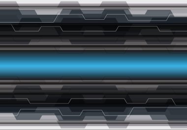 Mavi ışık başlık satırında gri Çokgen tasarım modern futuristik arka plan vektör çizim,