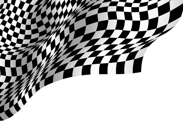 Checkered Bandiera Onda Bianco Spazio Bianco Design Sport Gara Campionato — Vettoriale Stock