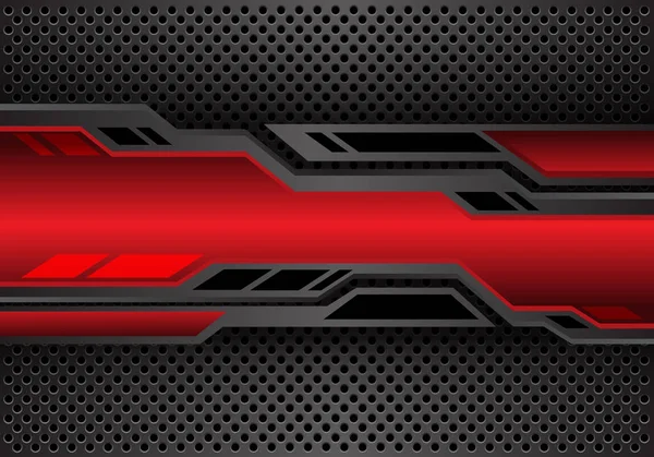 Resumen Rojo Negro Futurista Círculo Malla Diseño Moderno Tecnología Fondo — Vector de stock