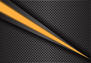 Sarı renk üçgen hat hızı gri metal daire kafes tasarım modern futuristik arka plan vektör çizim üzerinde soyut.