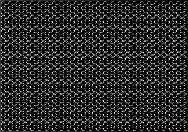 抽象的な黒い六角形メッシュ パターン背景テクスチャ ベクトル イラスト — ストックベクタ